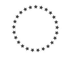 Start decoration frame in vector. Stars abstract round border. vector