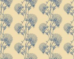 Floral pattern seamless background. Foliage and flower wallpaper design of nature. vector