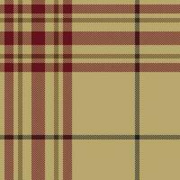 Plaid check pattern in orange and red colors. Seamless fabric texture. Tartan textile print. vector