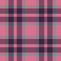 Plaid seamless pattern in pink. Check fabric texture. Vector textile print.