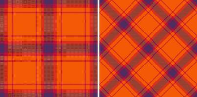 Plaid seamless textile of tartan check pattern with a fabric texture vector background.