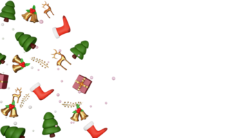 3D Top View Of Christmas Festival Elements png