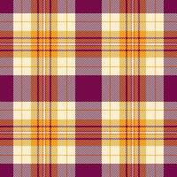 Fabric texture textile of tartan check seamless with a plaid vector background pattern.
