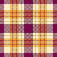 Fabric texture textile of tartan check seamless with a plaid vector background pattern.