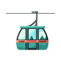 Riding a cableway in a snowy mountain icon isolated vector