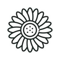 girasol línea aislado icono blanco antecedentes vector