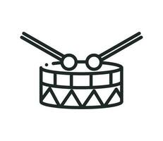 drum music instrument line isolated icon vector