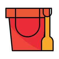 bucket and shovel icon isolated vector