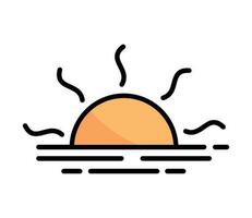 sun sky summer icon isolated vector