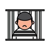 prisoner in jail icon isolated vector