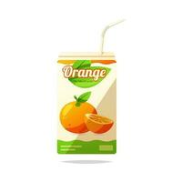 Orange juice box vector isolated on white background