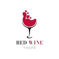 Red wine logo design template. vector