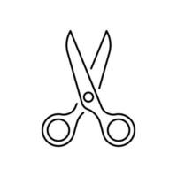 scissor icon outline vector isolated on white background.