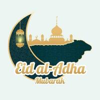 Eid al adha vector illustration islamic greeting mubarak template. Islamic celebration festival idul adha