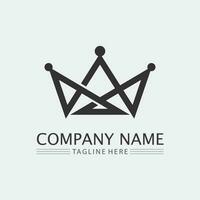 Crown Logo and queen, king logo designTemplate vector illustration