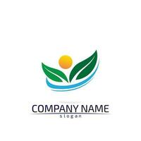 Tree leaf vector design eco friendly concept logo