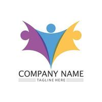 people group logo and Community, network and social icon vector