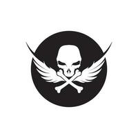 Crossbones death skull, danger or poison flat icon for apps and websites vector