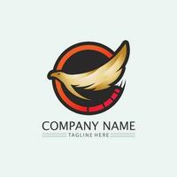 Birds and swallow dove logo design and vector animal wings and flying bird