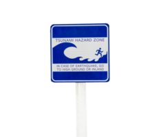 tsunami Atenção placa isolado com recorte caminho dentro png Arquivo formatar.