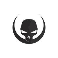 Crossbones death skull, danger or poison flat icon for apps and websites vector