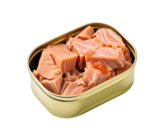 Canned tuna fish fillets isolated on transparent background, created with png