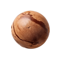 Chocolate ice cream ball isolated on transparent background, created with png