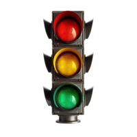 Front view at traffic lights isolated on transparent background, created with png