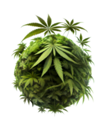Cannabis Planet isoliert auf transparent Hintergrund, erstellt mit generativ ai png