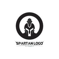 spartan logo black Glaiator and vector design helmet and head black