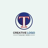 letra t, t logo vector fuente alfabeto diseño e icono t