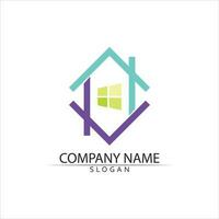 Real estate and home buildings logo icons template vector