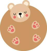 Funny teddy bear with round body vector