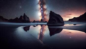 naturaleza galaxia centelleos en estrellado noche foto ,generativo ai