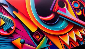 Abstract multicolored illustration design with vibrant curves and stripes , photo