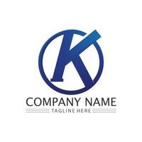 plantilla de diseño de ilustración de icono de logotipo de letra k. símbolo de alfabeto gráfico para logotipo de finanzas empresariales. símbolo del alfabeto gráfico para la identidad empresarial corporativa. vector