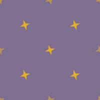 Seamless pattern with yellow stars on violet background vector