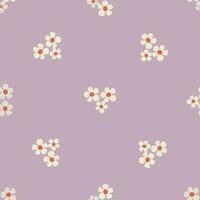 Seamless pattern with flowers in Groovy style on blue violet vector
