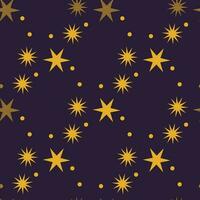 Seamless pattern with yellow stars on dark blue background vector