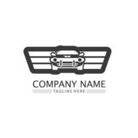 iconos de automóviles y automóviles con logotipo vectorial para camiones de viaje, autobuses y otros signos de vectores de transporte, ilustración de diseño