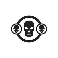 Crossbones death skull, danger or poison flat icon for apps and websites vector
