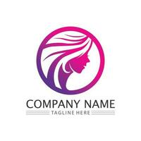 Beauty salon and spa logo vector icon design template