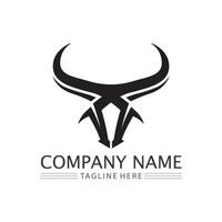 Bull logo and horn symbols cow vector template icons app