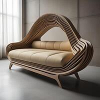 Comfortable sofa in modern interior. generative ai photo