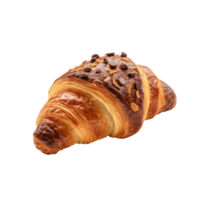 Croissant mit Schokolade isoliert auf transparent Hintergrund, erstellt mit generativ ai png