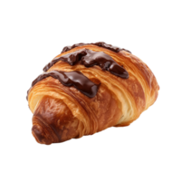 Croissant mit Schokolade isoliert auf transparent Hintergrund, erstellt mit generativ ai png