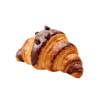 Croissant with chocolate isolated on transparent background, created with generative AI png