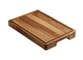 Wooden cutting board isolated on transparent background, created with png