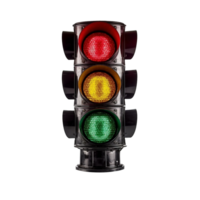 Front view at traffic lights isolated on transparent background, created with generative AI png