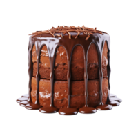 Delicious chocolate cake isolated on transparent background, created with generative AI png